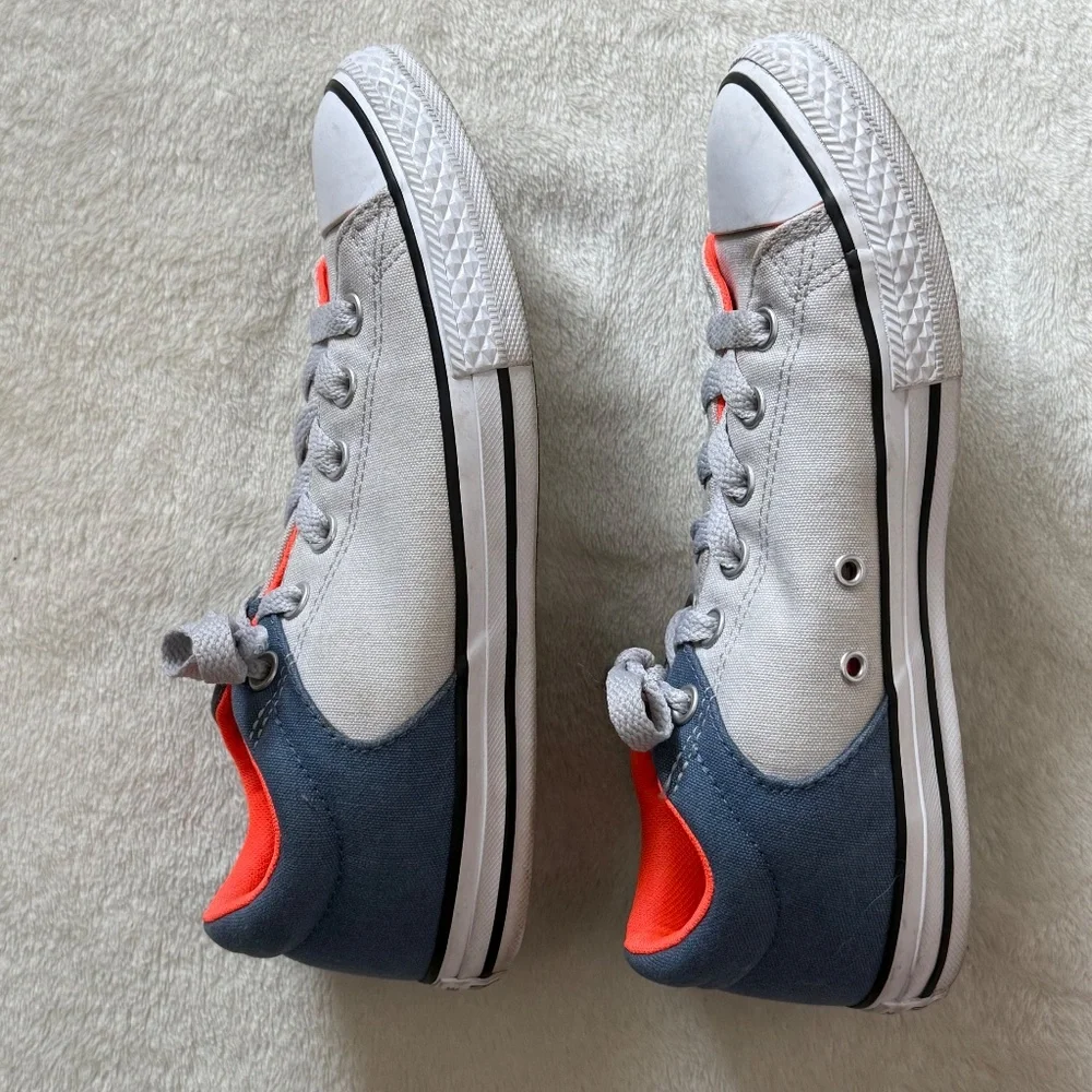 Converse All Star Low Top Blue Orange & White Sneakers Size 5 Junior